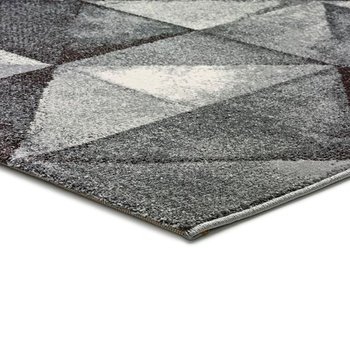 Alfombras 100% Polipropileno HEAT-SET FRISÈ Alfombra geométrica triangulación gris 57x110